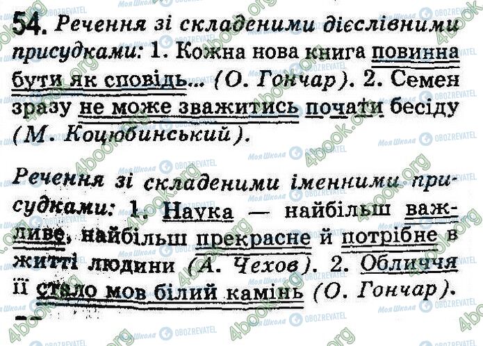 ГДЗ Українська мова 8 клас сторінка 54